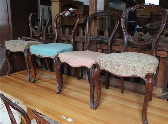 Seven Victorian cabriole leg chairs(AF)(-)